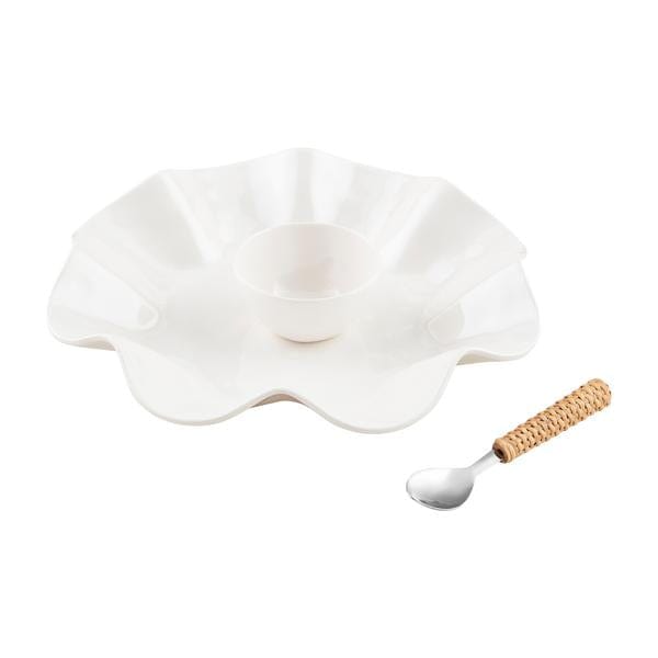 Ruffle Melamine Chip & Dip Set Mud Pie Serveware