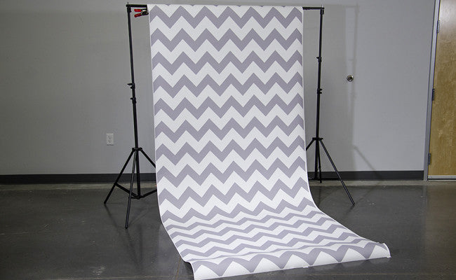 Savage Gray & White Chevron Printed Background Paper