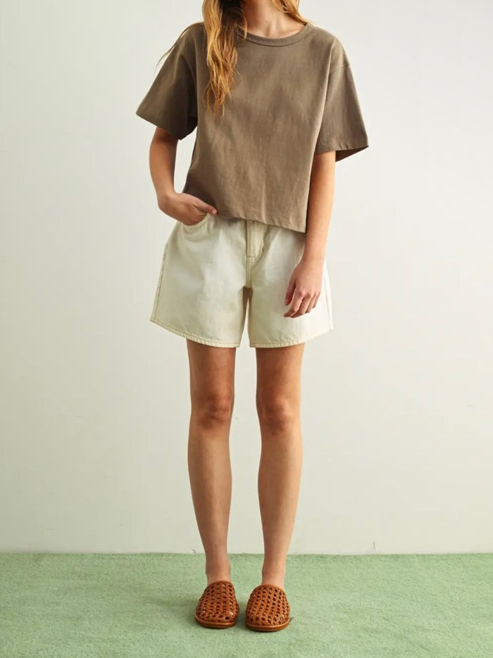 Short Sleeve Cotton Tee - Olive