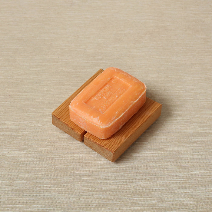 Small square pine soap dish