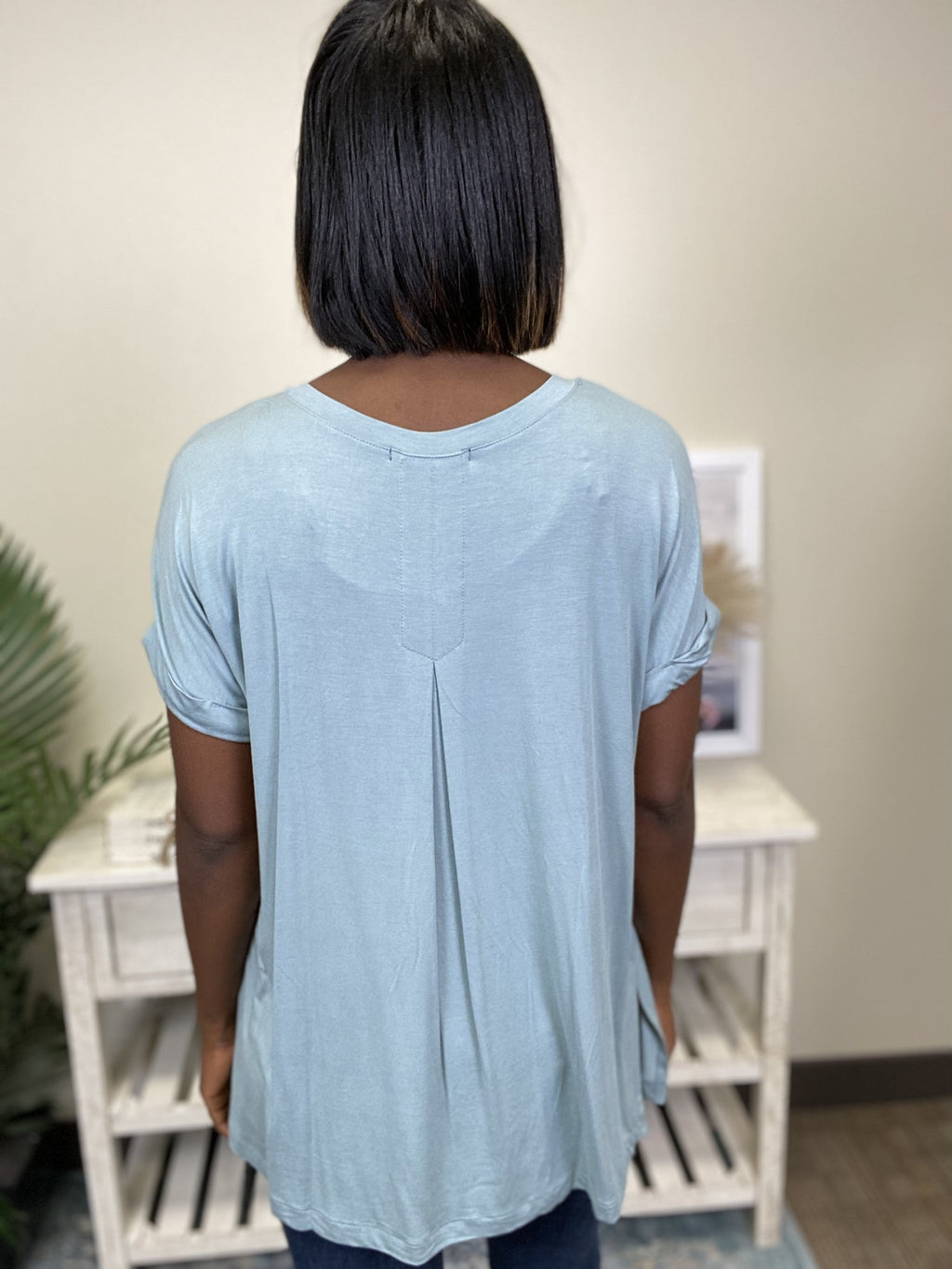 Think Positive Women's V-Neck Short Sleeve Top