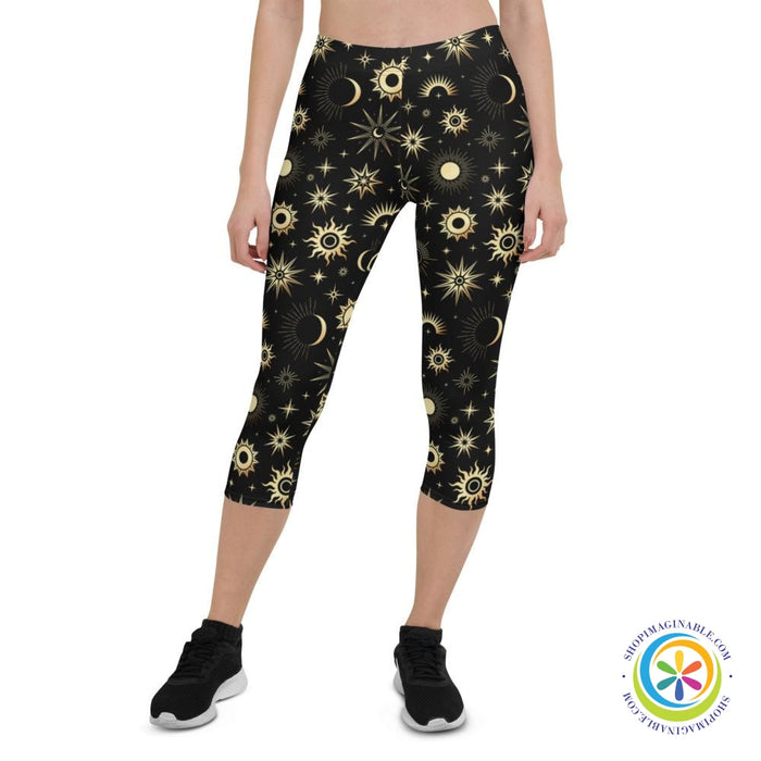 Stars Sun & Moon Capri Leggings-ShopImaginable.com