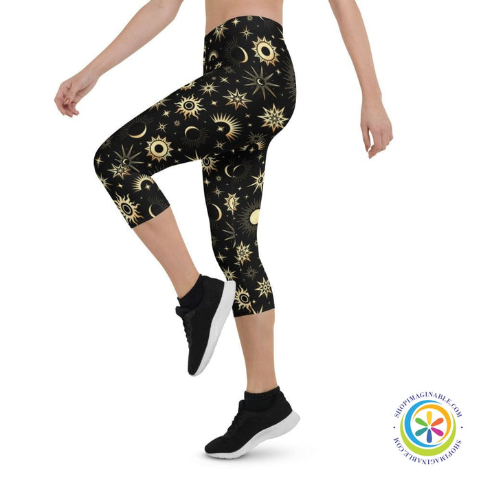 Stars Sun & Moon Capri Leggings-ShopImaginable.com