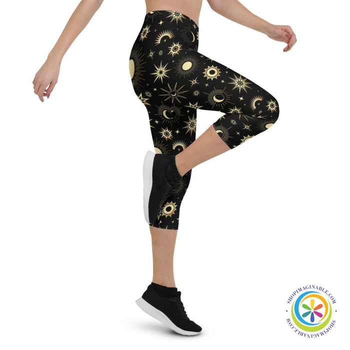 Stars Sun & Moon Capri Leggings-ShopImaginable.com