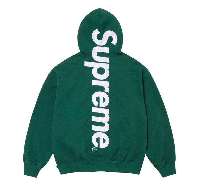 Supreme Satin Applique Hooded Sweatshirt (FW24) Dark Green