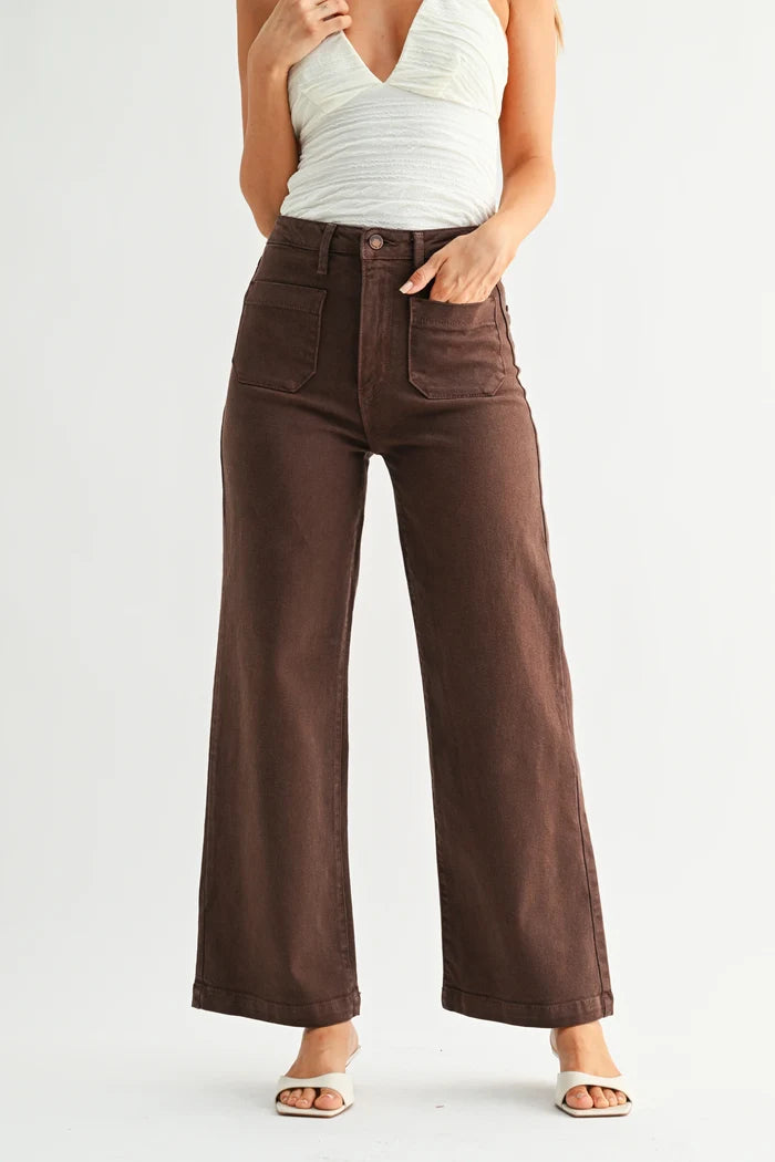 The Sailor Pocket Wide Leg - Dark Brown