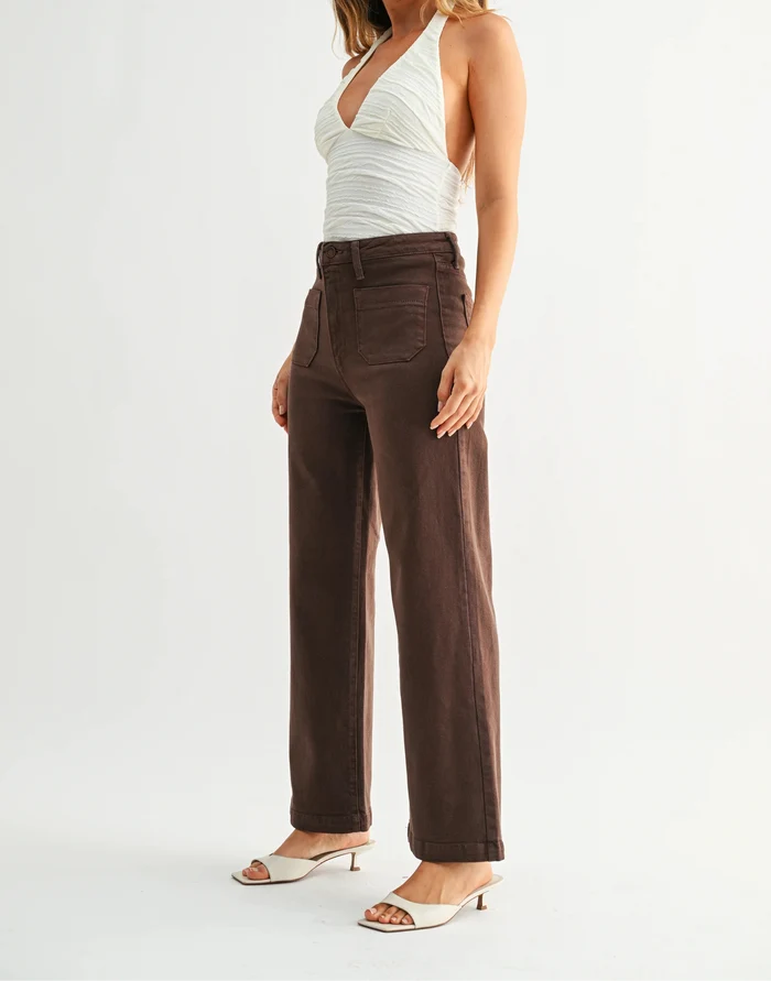 The Sailor Pocket Wide Leg - Dark Brown