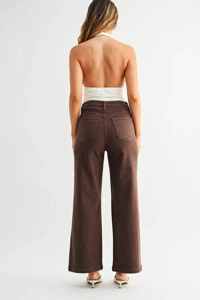 The Sailor Pocket Wide Leg - Dark Brown