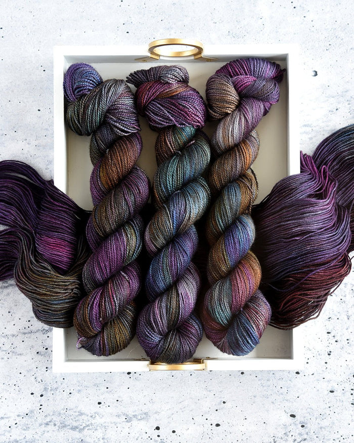 Destination Yarn fingering weight yarn Toxic Trio
