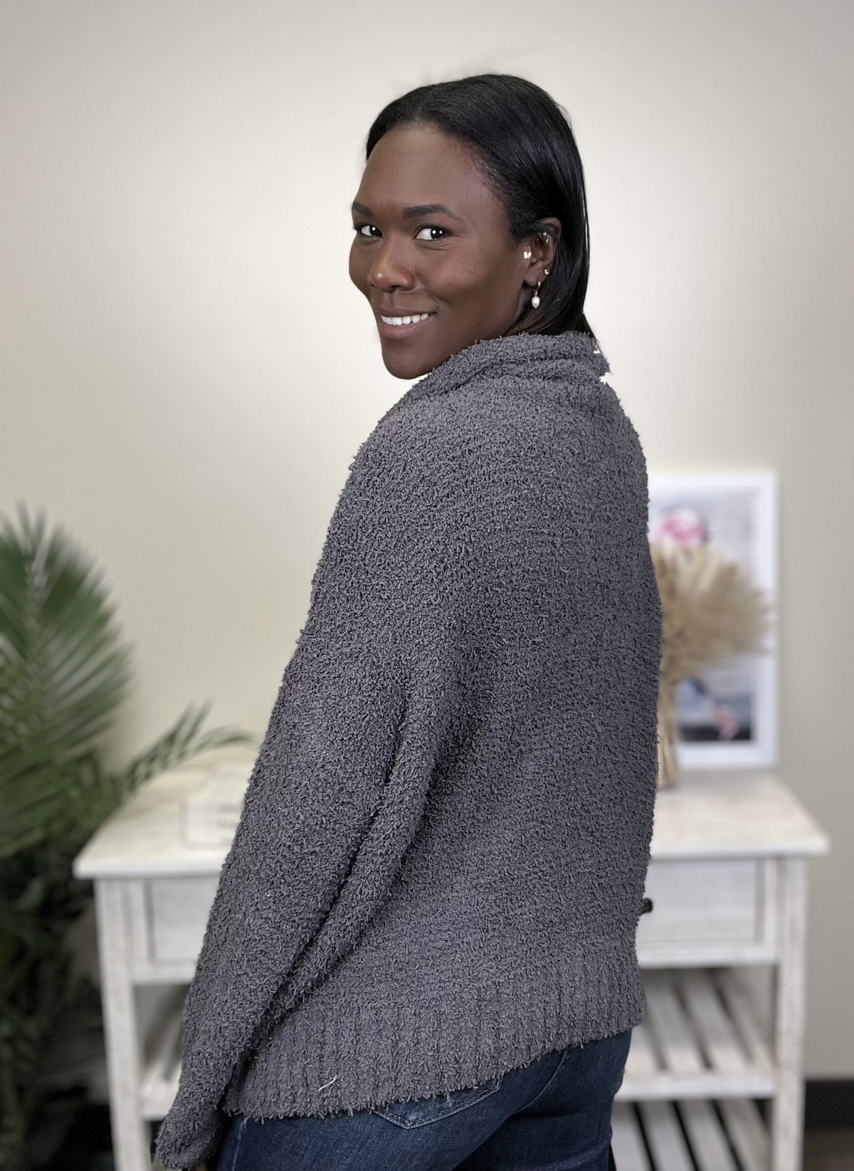 Warm Me Up Women's Solid Cowl Neck Sweater
