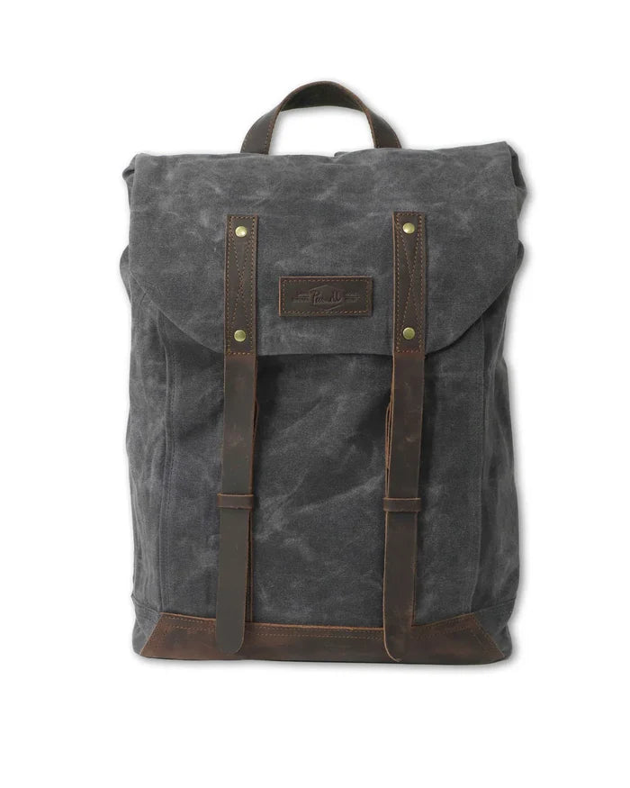 Waxed Canvas Large Travel Backpack, Grey Purnell LLC BackPack