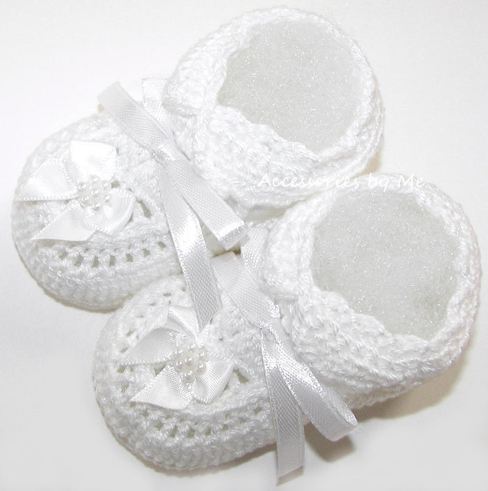 White Crochet Bootie Shoe