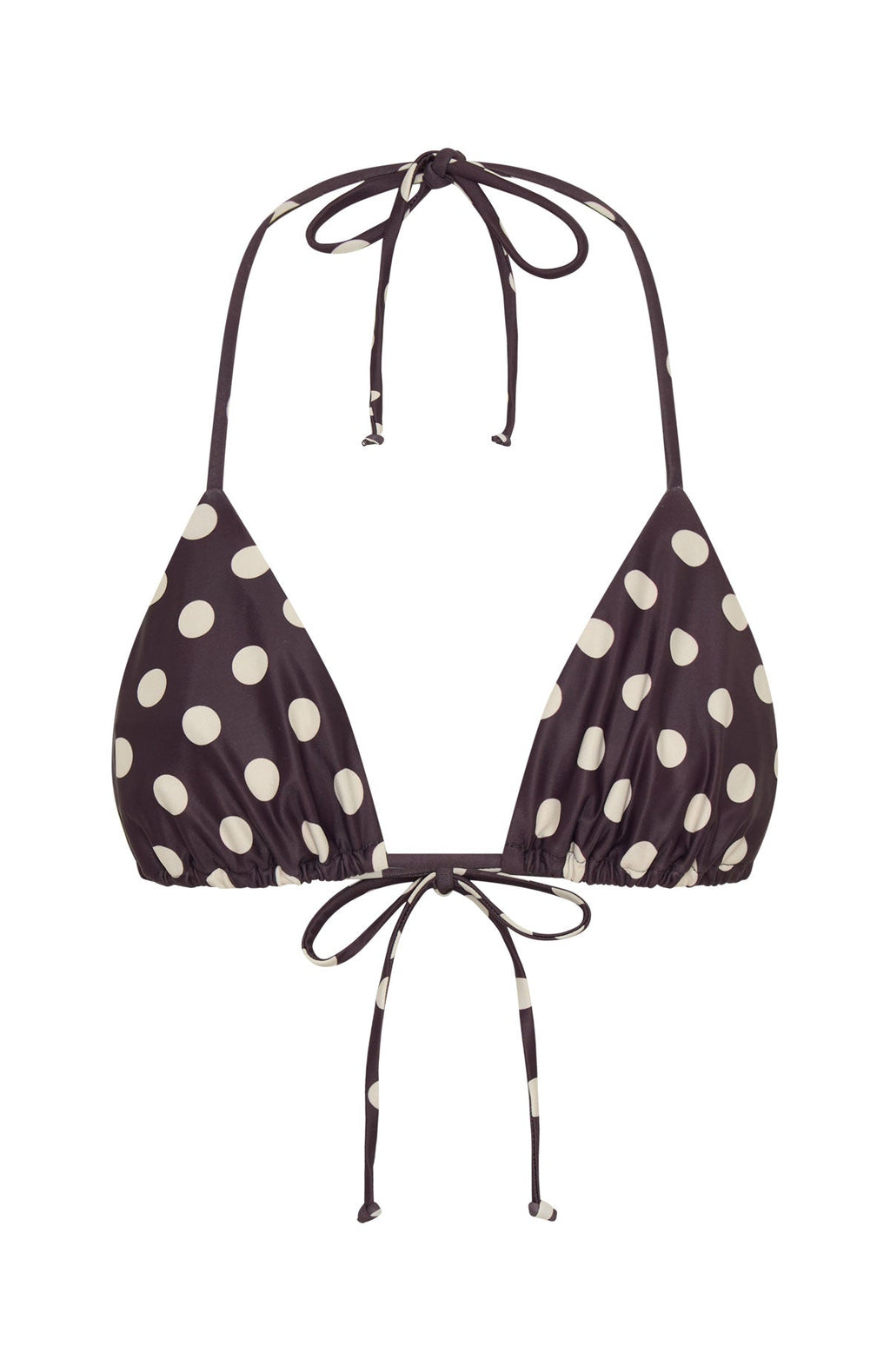 Golden Hour Bikini Top Choc/Cream Polka Dot