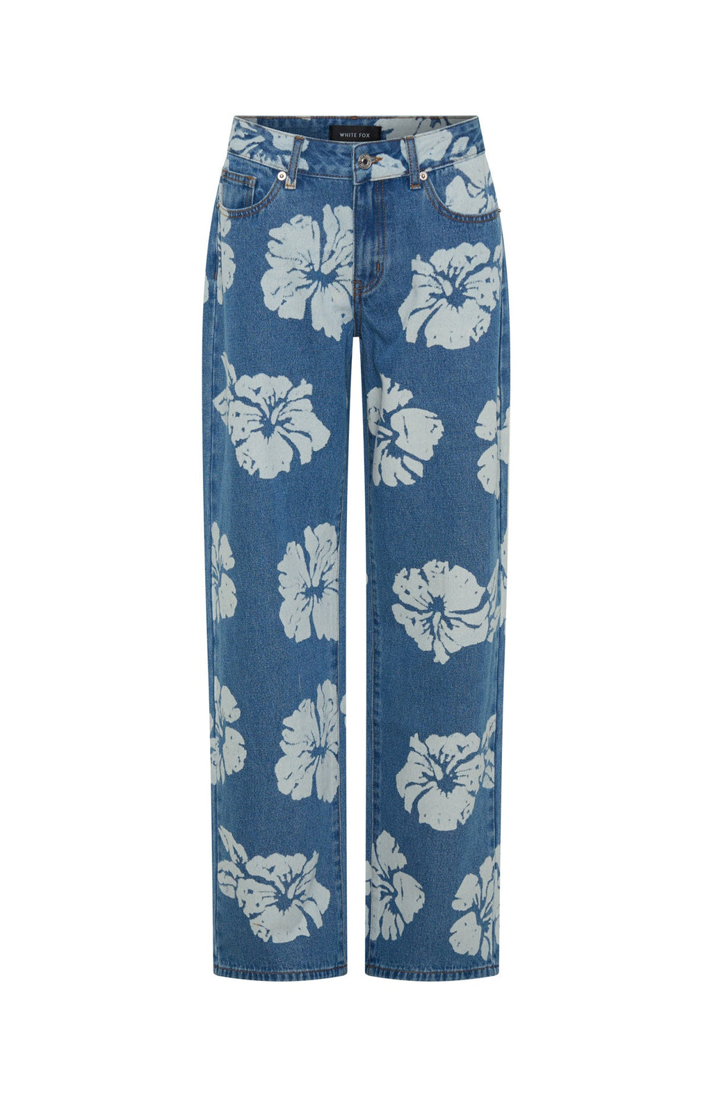 Jeanie Low Rise Wide Leg Jeans Flower Print