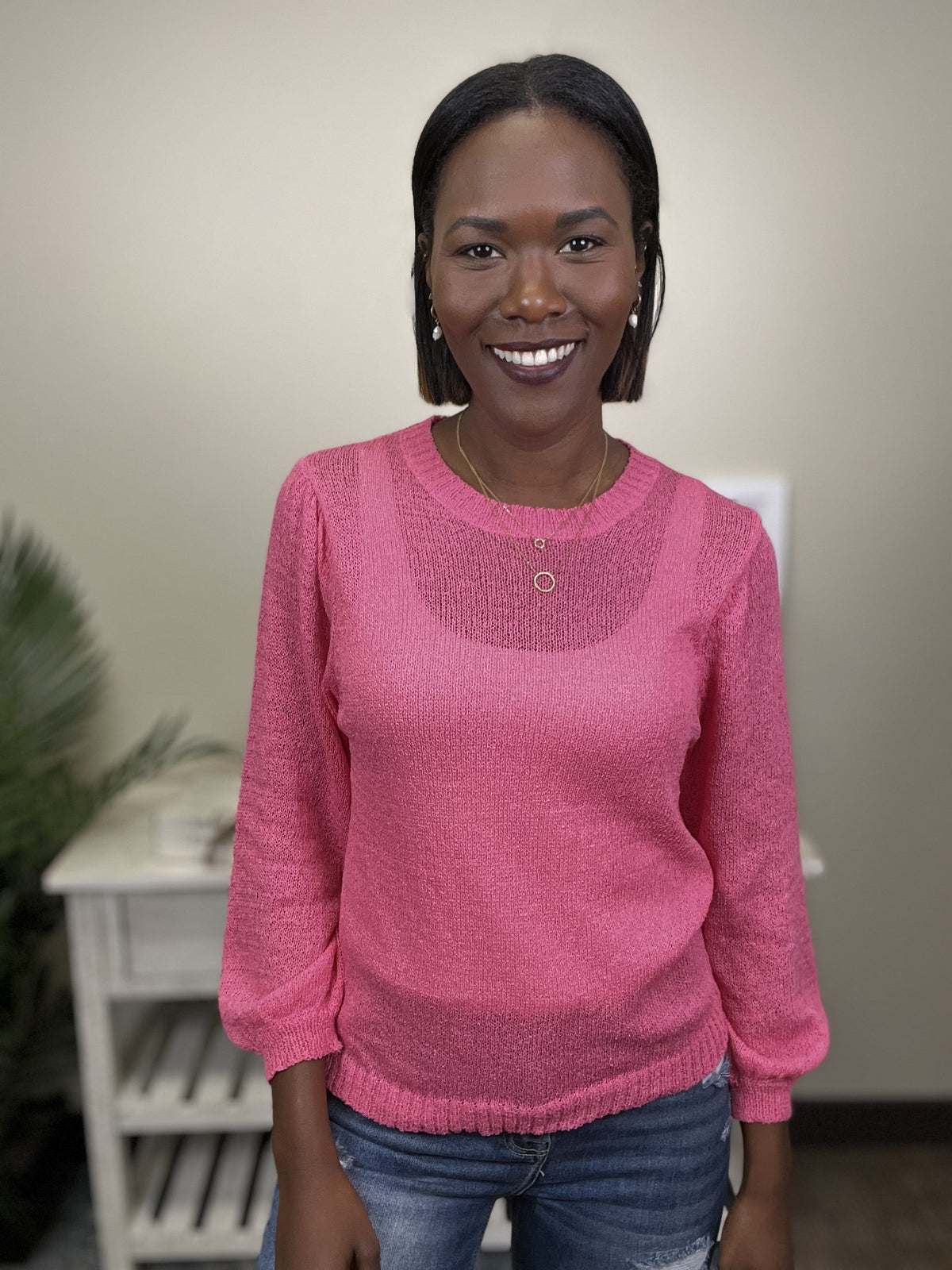 Break Free Women's Semi Sheer Knit Sweater
